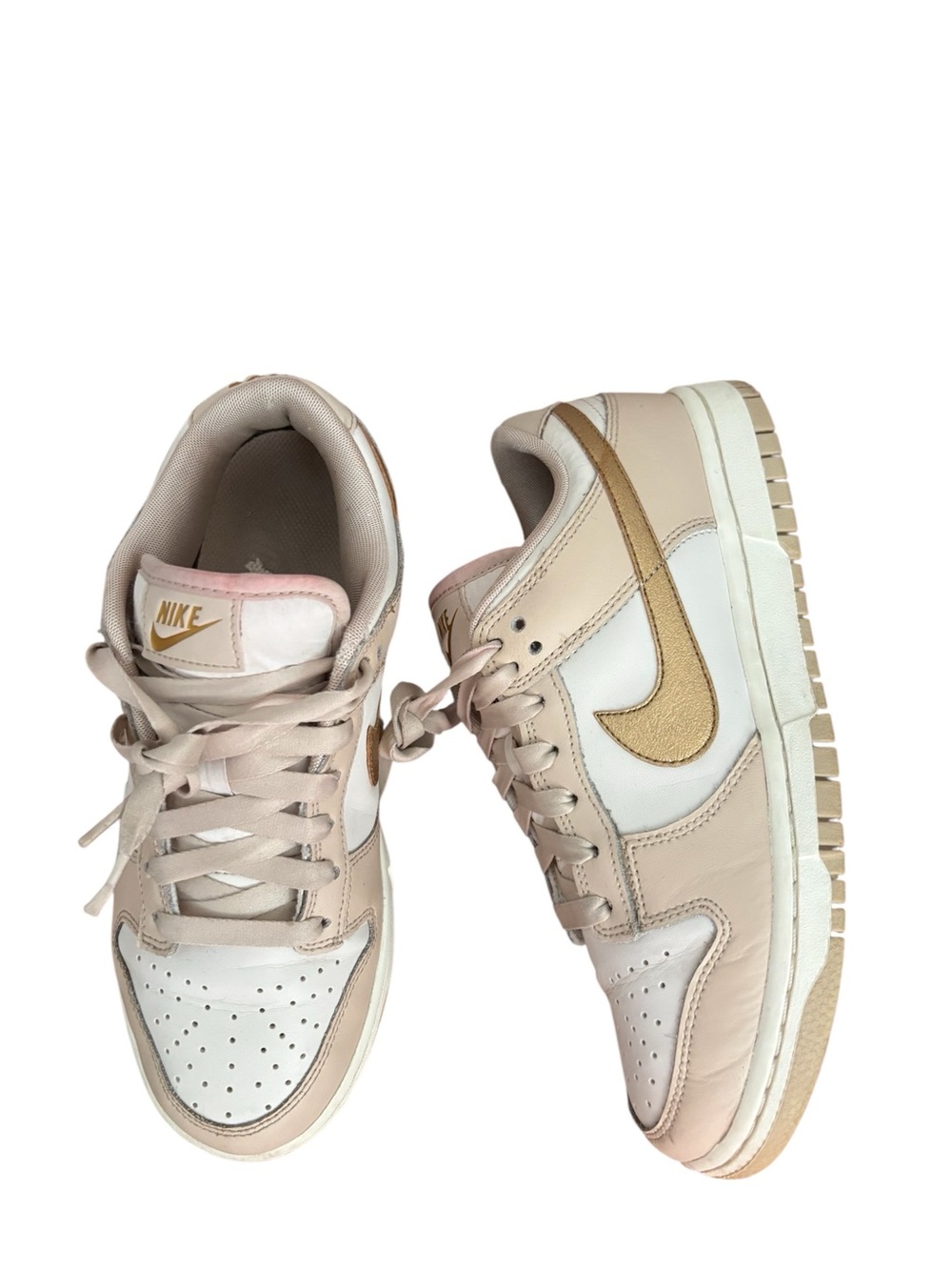 Nike Dunk Low sneakers Phantom Metallic Gold Sz 7